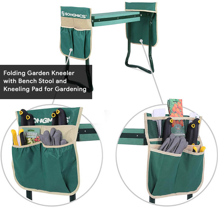 2. Folding Garden Kneeler with Bench Stool and Kneeling Pad for Mom